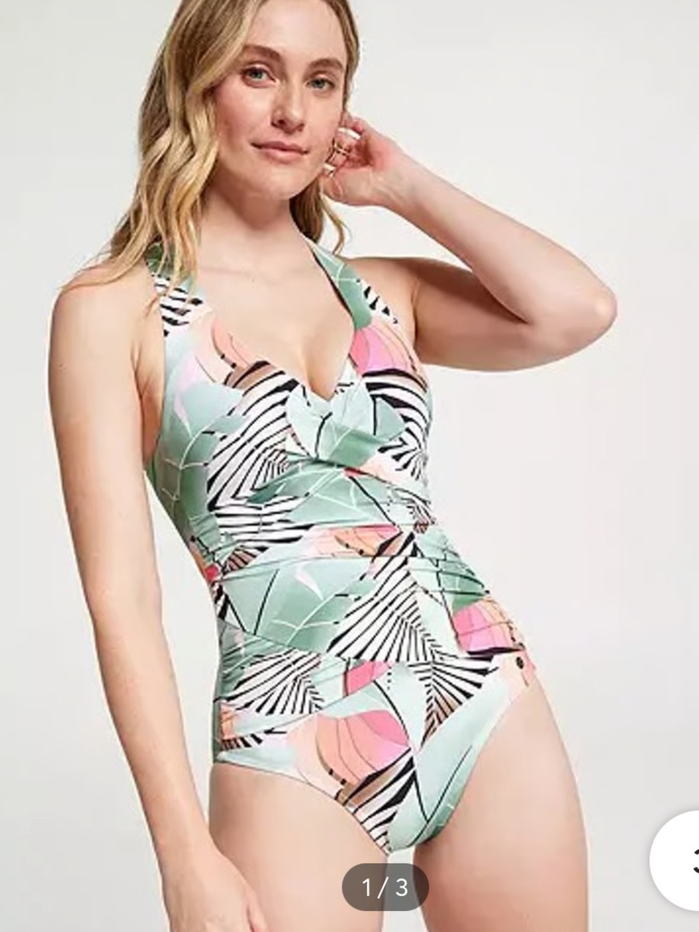 CALIA by Carrie Underwood Mint Multi Halter One-Piece Swimsuit